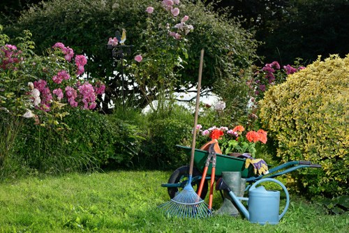Green garden waste being sorted for reuse and transfer station processing