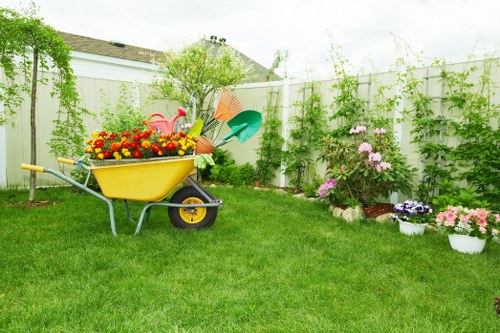 Patio and pathway landscaping in a Totteridge outdoor space
